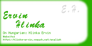 ervin hlinka business card